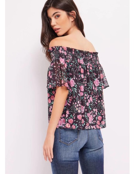 Gaudi top da donna scollo elasticizzato manica corta