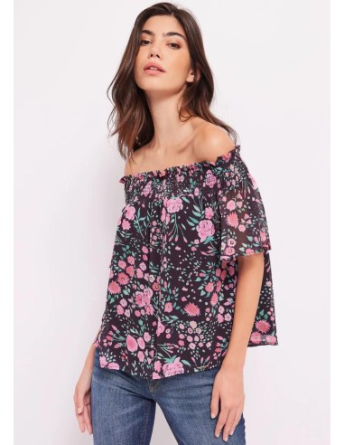 Gaudi top da donna scollo elasticizzato manica corta