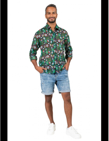 Terre Rouge camicia da uomo in cotone Janet Navy Acapulco