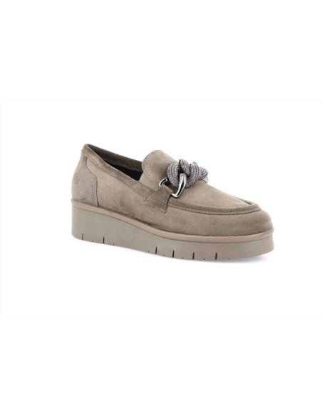Grünland scarpa mocassino da donna in camoscio