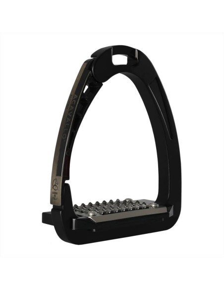 Umbria Equitazione staffe nere in acciaio inox complete di pedane in g