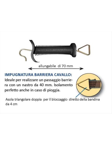 Lacme Impugnatura barriera cavallo con attacco banda da 40 mm