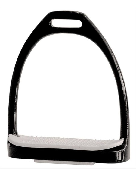 Umbria Equitazione staffe nere in acciaio inox complete di pedane in g