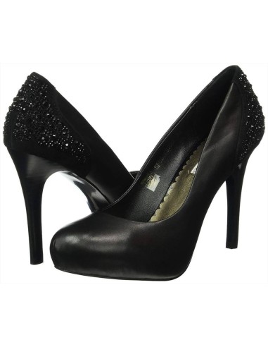 Tosca Blu Dècolletè in pelle con plateau e strass