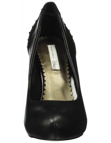 Tosca Blu Dècolletè in pelle con plateau e strass