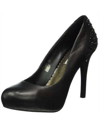 Tosca Blu Dècolletè in pelle con plateau e strass