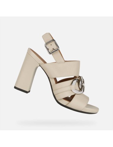 Geox sandalo da donna in pelle con tacco