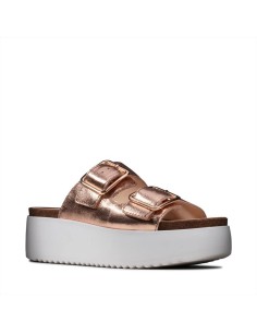 Clarks Botanic Slide sandalo flatform da donna in pelle con doppia fas 2