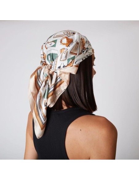 Tosca Blu Ananas Foulard stampato 70 x 70 cm