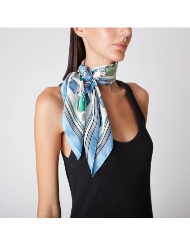 Tosca Blu Ananas Foulard stampato 70 x 70 cm