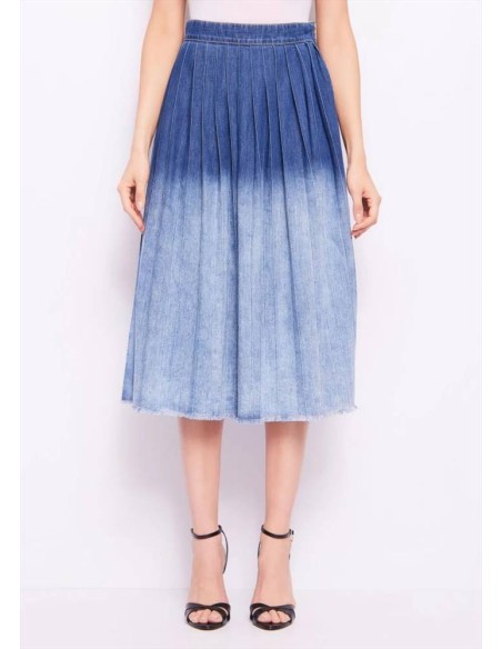 Gaudi gonna longuette plissé da donna denim