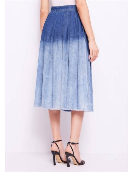 Gaudi gonna longuette plissé da donna denim