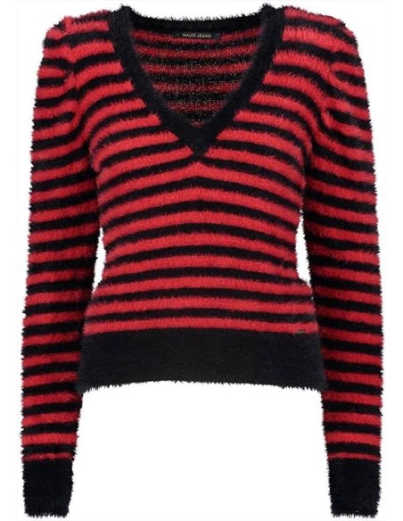 Gaudi maglia da donna rigata scollo V