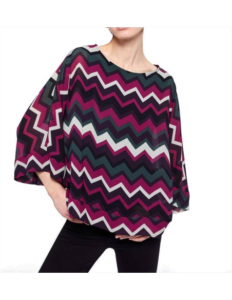 Emme Marella Balza camicia blusa da donna in georgette stampata a fant