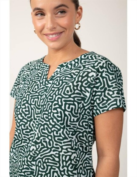 Terre Rouge abito da donna manica corta stampato