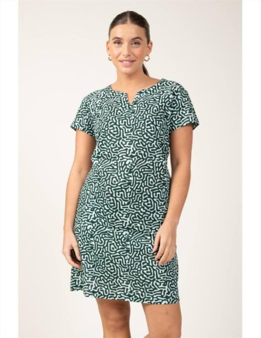 Terre Rouge abito da donna manica corta stampato