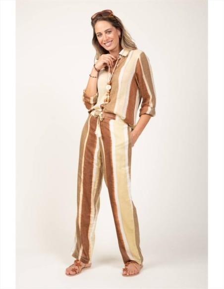 Terre Rouge pantalone da donna stampato in cotone