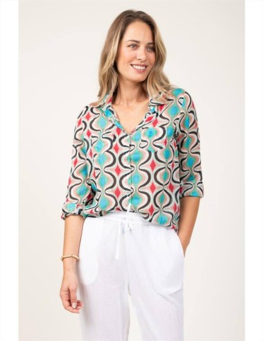 Terre Rouge camicia da donna in cotone stampato