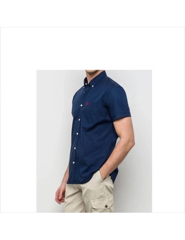 MCS  camicia  da uomo classica a manica corta in popeline di cotone