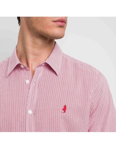 MCS  camicia da uomo a manica corta in Cupro a righe