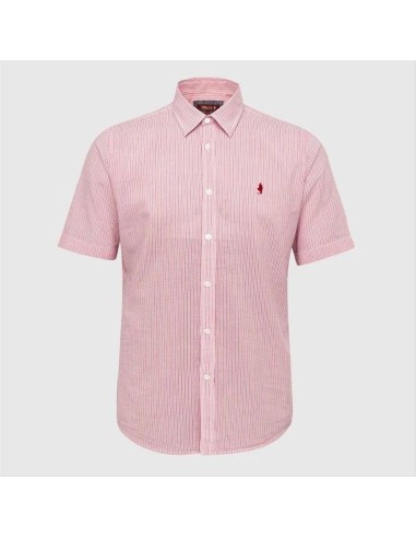 MCS  camicia da uomo a manica corta in Cupro a righe