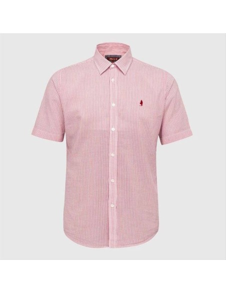 MCS  camicia da uomo a manica corta in Cupro a righe