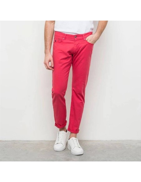 MCS pantalone da uomo cinque tasche in cotone e lino