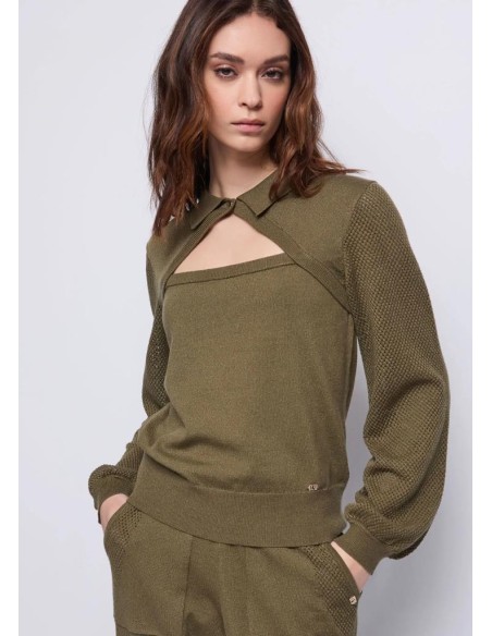 Gaudi Maglia da donna lurex con motivo cut-out