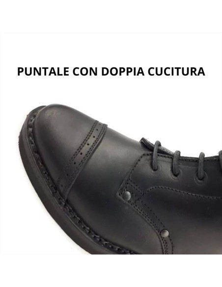 Meloni Pelletteria artigiana scarpa in vacchetta con puntale  fondo av