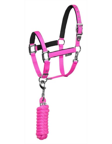 Equestro cavezza nylon con lunghina modello shiny fittings
