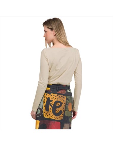 Anekke Maglietta a maniche lunghe beige con logo