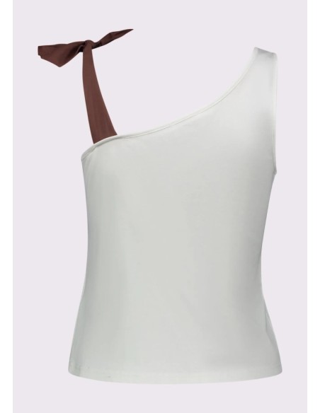 Gaudi Top monospalla con logo e strass