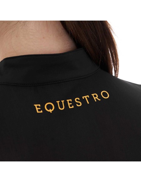 Amahorse Polo da donna slim fit con inserti in mesh