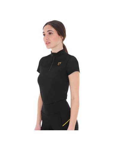 Amahorse Polo da donna slim fit con inserti in mesh