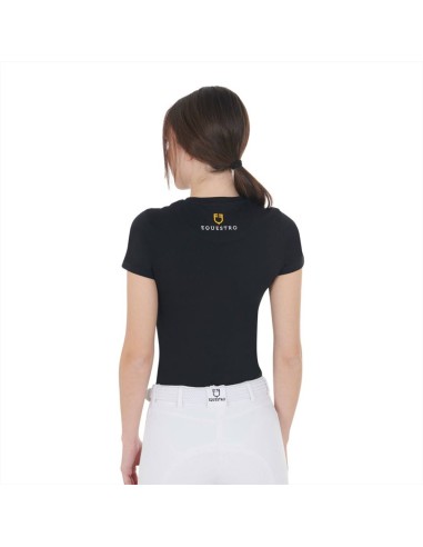 Amahorse T-shirt donna slim fit in cotone a manica corta con stampa a 