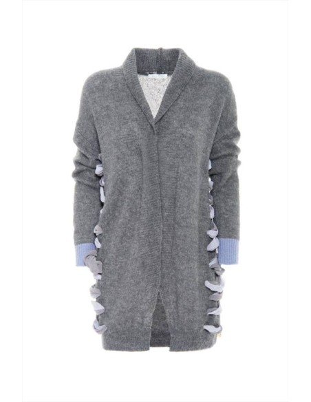Luckylu cardigan manica lunga con particolari sui fianchi